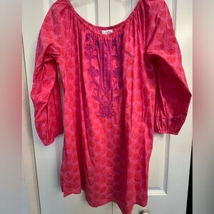 Beaded Red/Pink Indian Printed Tunic